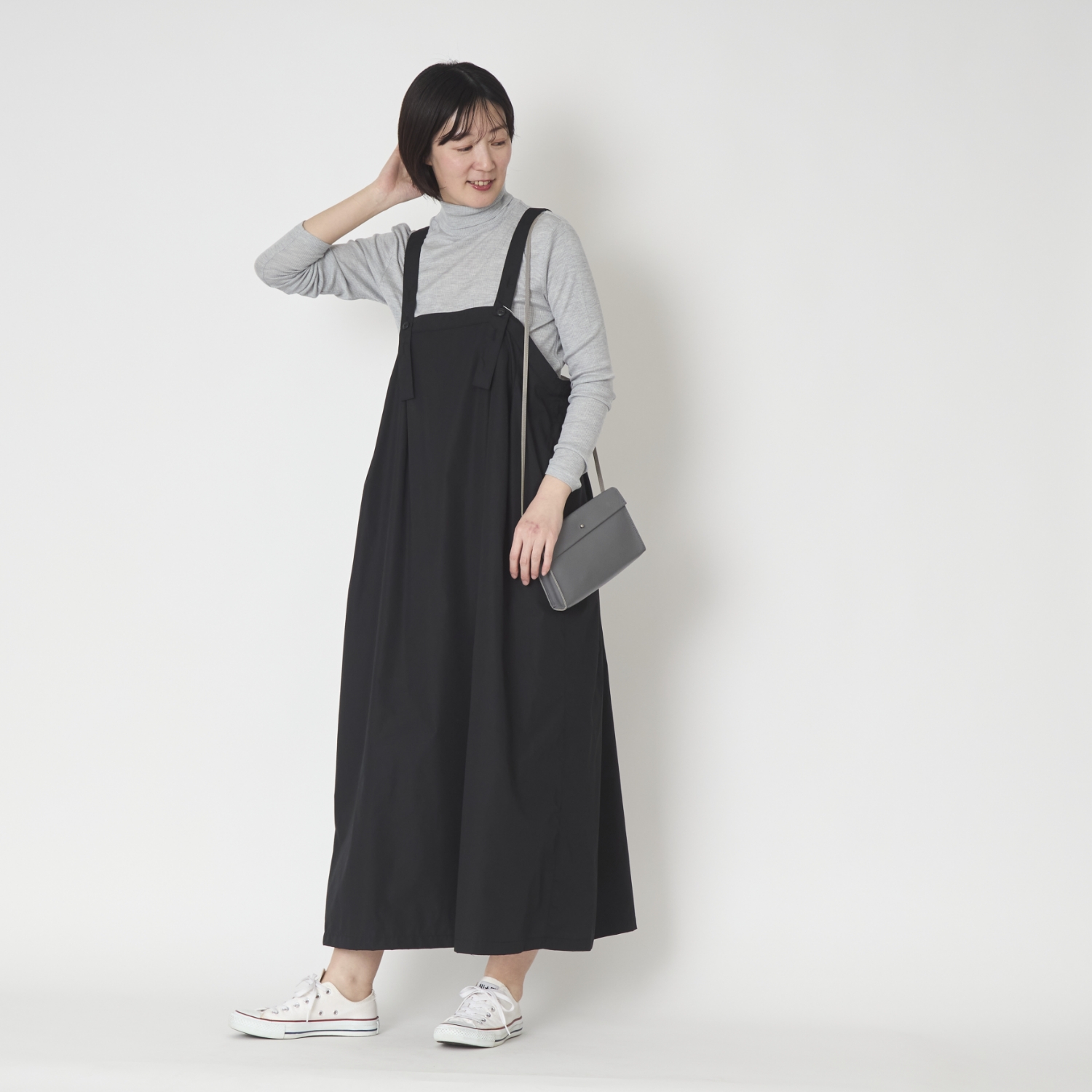 vent blanc/ブロードデザインジャンパースカ―ト